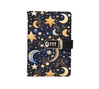GIJMZY A5 Notebook Diary With Lock Colorful Flower Fabric Cover 260 Pages 100Gsm Study Stationery Office Bullets Log(Color 6)