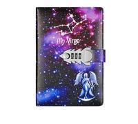 GIJMZY A5 Twelve Constellations Notebook With Lock Diary Journal Office Notepad Line Agenda Planner Magic Note Book Sketchbook Plan DIY(Color 11)