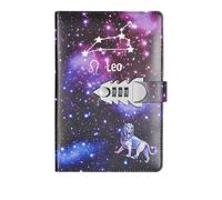 GIJMZY A5 Twelve Constellations Notebook With Lock Diary Journal Office Notepad Line Agenda Planner Magic Note Book Sketchbook Plan DIY(Color 6)