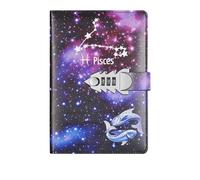 GIJMZY A5 Twelve Constellations Notebook With Lock Diary Journal Office Notepad Line Agenda Planner Magic Note Book Sketchbook Plan DIY(Color 5)
