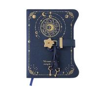 GIJMZY Business With Love Lock Keys Diary Notebook B6 Size PU Leather Notepad 360 Pages Cute Office Supplies(Deep Blue)