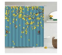 GIJMZY Chinese Style Flower Bird Shower Curtains Waterproof Bathroom Curtain 3d Printed Fabric With Hooks Decoration(Color 9,W230xH180cm)