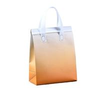 GIJMZY Food Delivery Bag 10pcs Non-Woven Tote Bags Insulation Portable Fabric Food Cake Drinks Packaging Keep Warm Cold Delivery Reusable Pouches(Orange and White,28x12x10cm)