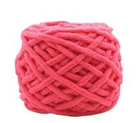 GIJMZY Jumbo Yarn 500G Chenille Yarn Polyester Vegan Chunky Jumbo Knitting Materials For Knitting Scarves Blankets(10 watermelon red)