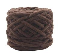 GIJMZY Jumbo Yarn 500G Chenille Yarn Polyester Vegan Chunky Jumbo Knitting Materials For Knitting Scarves Blankets(17 coffee)