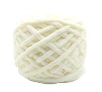 GIJMZY Jumbo Yarn 500G Chenille Yarn Polyester Vegan Chunky Jumbo Knitting Materials For Knitting Scarves Blankets(01 Milky White)