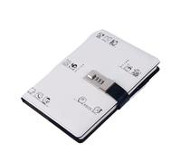 GIJMZY Kawaii Cartoon Lock Diary Password Book Business Notepad Constellation Notebooks Office Writing Pads Supplies Stationary(White)