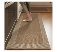 GIJMZY Kitchen Mat Mat for Kitchen Runner Rug Set Water-absorbing Non-slip Floor Mats Long Carpet Brown Imitation Linen Home Decoration Rugs(Color03,1pc 40x120cm)