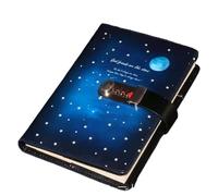 GIJMZY Lock Notebook Creative Diary 130 Pages 260 Secret Custody PU Leather Password(Color 2)