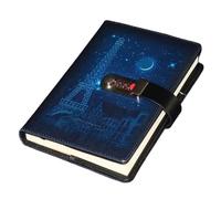 GIJMZY Lock Notebook Creative Diary 130 Pages 260 Secret Custody PU Leather Password(Color 4)