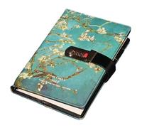 GIJMZY Lock Notebook Creative Diary 130 Pages 260 Secret Custody PU Leather Password(Color 5)