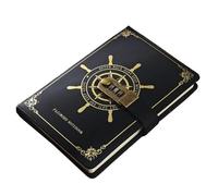 GIJMZY PU Leather Diary With Lock Thicken Refillable Locked Journal Waterproof Combination Password Notebook Girls(Black,150Sheets 300Pages)