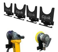 Gijok 4pcs Black Steel Angle Grinder Holder Tool Wall Mount Bracket for 5inch Grinders, Multi-Purpose Tool Storage Rack for Workshop, Garage, Industrial Settings