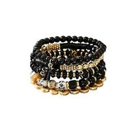 GIKILEE Lovely Bohemian Beaded Multi-layer Bracelet Elastic Seashell Stackable Summer Beach Pearl Starfish Bracelet Set for Women Unique Sea Jewelry Gifts, 0.1, Acrylic, no gemstone