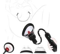 Gikk Electric Pussy Pump Nipple Suck Toy, 6 Suction Modes + 9 Vibration Modes, Clitoral Pump Suitable for Women and Couples, Comes with Nipple Clamp and Two Sizes of Suction Cups
