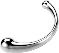 Gikk G-spot Dildo, Stainless Steel Curved Dual Ended Fetish Plug, P-spot G-spot Stimulator for Anal Play Prostate Massage Masturbation Sex Toy for Couple (L)