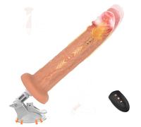 Gikk Sex Machine Thrusting Realistic Dildo Machine 9 Vibration Modes and 3 Thrust Modes, Thrusting Dildo with Heating Function, Strong Suction Cup, Female Sex Toys, Remote Control Silicone Vibrator