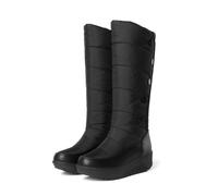 Gikleihwy Women's Waterproof Plus Velvet Warm Winter Snow Boots Thick Bottom Plush Non-Slip Knee-High Boots for Winter Snow Shopping(Black C,6.5 UK)