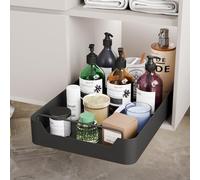 Giklux Pull Out Cabinet Organiser, 30 * 42 Cm Peel and Stick Pull Out Drawers for Cupboards, No Screw Slide Out Drawers for Kitchen Cabinets, Bedroom, Bathroom, Cupboard Sliding Shelf Storage, Black