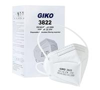 GIKO FFP2 Masks Pack of 50 FFP2 Respirator Mask FFP 2 Disposable Dust Masks 5-Layer Protective Face Masks, White