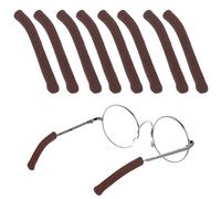 GIKPAX 8 Pcs Eyeglass Ear Cushions, Soft Knitted Glasses Ear Cushions Anti Slip Glasses Arm Covers Cotton Eyeglass Temple Tips Behind The Ear Glasses Arm Sleeve for Glasses Sunglasses (Brown)