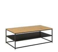 Gila Coffee Table with Open Shelf in Oak & Black, none