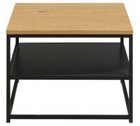 Gila Oak and Black Square Side Table