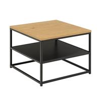 Furniture To Go Gila Square Coffee Table With Open Shelf In Oak & Black