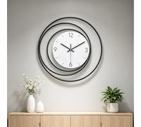 Gilacco Decorative Wall Clock, Silent Non-Ticking Quality Quartz Battery Operated, Large Wall Clock for Living Room Kitchen Home Bathroom Bedroom Wall Decor, 33cm, White