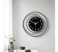 Gilacco Decorative Wall Clock, Silent Non-Ticking Quality Quartz Battery Operated, Large Wall Clock for Living Room Kitchen Home Bathroom Bedroom Wall Decor, 33cm, Black