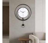 Gilacco Decorative Wall Clock,Silent Non-Ticking Quality Quartz Movement Battery Operated with Pendulum, Large Wall Clocks for Living Room Kitchen Home Bathroom Bedroom Wall Decor,40x50CM(White)