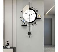 Gilacco Large Wall Clock for Living Room, Stereo Modern Silent Quartz Movement Pendulum Design,Oversized Metal Wall Clocks for Bedroom Kitchen Office Farmhouse Home Decor, 42X70CM(White&Black)