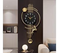 Gilacco Large Wall Clocks for Living Room,Silent Non Ticking Battery Operated Oversized Modern Wall Clock for Bedroom,Farmhouse,Office,Kitchen Home Wall Decor-14.9x32.2Inch(Golden)
