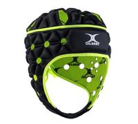 Gilbert Air L Rugby Helmet, Adults, Unisex, Black/Green, Large