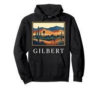 Gilbert Arizona Desert Cactus Southwest Skyline Graphic Pullover Hoodie