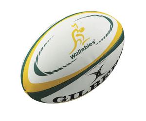 GILBERT australian wallabies replica rugby ball [white/gold/green] size 5