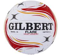 Gilbert Boys Flare Match Net Ball - White/Red/Orange, Size 4