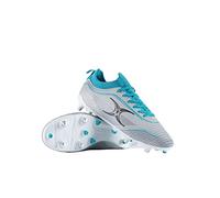 Gilbert Cage Pace Kids Rugby Boots Grey/Aqua 4