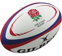 Gilbert England Rugby Replica Ball - White/Red, Size 4