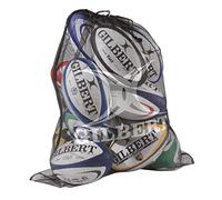 Gilbert Fine Mesh Rugby Ball Bag, Black, One Size