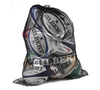 Gilbert Fine Mesh Rugby Ball Bag, Black, One Size