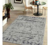Gilbert Grey & Navy Abstract Medium Rug, (L)170Cm X (W)120Cm