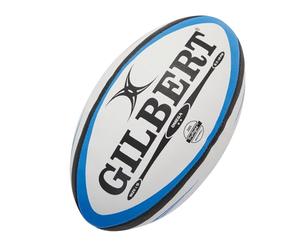 Gilbert Men's Omega Match Rugby Ball - Blue/Black, Size 5