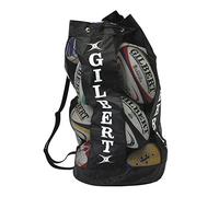 Gilbert Rugby Breathable Black 12 Ball Bag - Free P&P