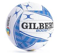 Gilbert Netball Boost Match Netball Ball - White Blue - Size 5