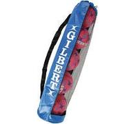 Gilbert Netball Holdall Bag - Blue, Large, Letter Print, 5 Netballs, 110 x 22 x 23 cm, Pullover Closure