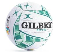 Gilbert Netball hype Match Netball Ball - White Green - Size 4