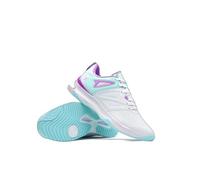 Gilbert Netball Junior Impact Shoe Trainers - White/Aqua/Purple (UK Footwear Size System, Big Kid, Women, Numeric, Medium, 5)