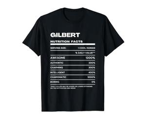 Gilbert Nutrition Facts Name Value Graphic T-Shirt, Men, Black, XL