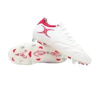 Gilbert Rugby Icon Player 6 Stud Rugby Boots - White Red (UK Footwear Size System, Adult, Men, Numeric, Medium, 12)